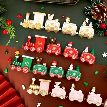Новый 2024 Год, Деревянный поезд, Рождественское украшение, Веселое Рождественское украшение для дома, Рождественские Подарки, Noel Natal Navidad