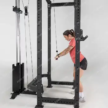 Гимнастическая стойка с высоким и низким натяжением на полураме, Комбинированная Многофункциональная Базовая стойка для приседаний, оборудование для фитнеса