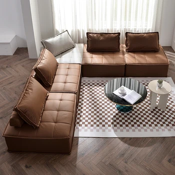 Минималистичная Поролоновая губка для защиты дивана от царапин Секционная Модульная Nordic Lazy Couch 3-местный диван середины века