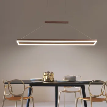 Современная прямоугольная алюминиевая светодиодная потолочная люстра для кухонного островка, обеденного стола, офисной барной стойки, подвесной светильника