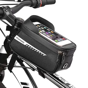 Сумка для горного велосипеда MTB с верхней трубкой, водонепроницаемая велосипедная сумка для телефона с сенсорным экраном спереди