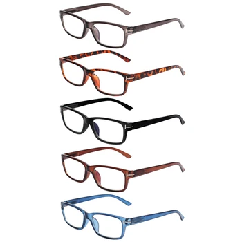 Henotin 5 упаковок мужских и женских очков для чтения с металлической петлей Декоративные очки для пресбиопии HD с прозрачными линзами Рецептурные очки