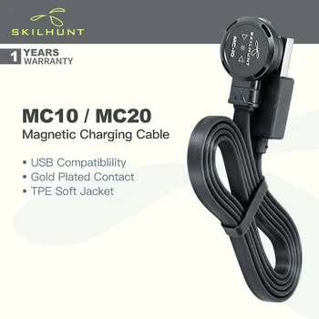 Магнитный зарядный кабель Skilhunt MC10 / MC20 USB, позолоченный контакт, подходит для большинства фонарей.