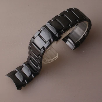 24 мм 22 мм Ремешок для часов Черный польский керамический ремешок для часов браслет аксессуары подходят AR1474 aR1475 aR1451 aR1452 МУЖСКИЕ Женские браслеты