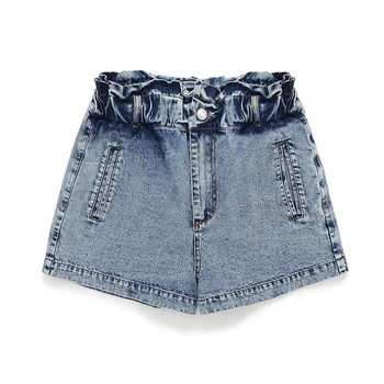 Женские винтажные джинсовые шорты YENKYE 2023 с карманами и высокой талией