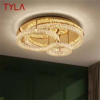Современные потолочные светильники TYLA Nordic, Светодиодный Декоративный светильник с кристаллами для Дома, спальни