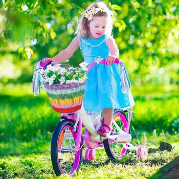 Прочная велосипедная корзина, простая установка, велосипедная корзина, яркая велосипедная корзина ручной работы, просторная, простая в установке для малышей