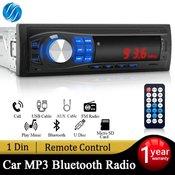 SINOVCLE Автомобильное радио 1 DIN Стерео Bluetooth Громкая связь Музыкальная карта памяти USB AUX Вход FM-радиоприемник Один MP3-плеер