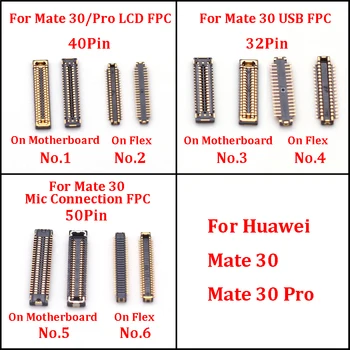 2шт 50 40 32-Контактный ЖК-экран Гибкий Разъем FPC На Материнской Плате Для Huawei Mate 30/Pro USB-Зарядное Устройство Порт Батареи